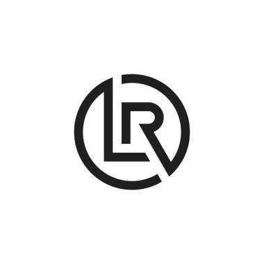 LR or RL initial letter logo design vector.