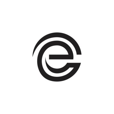 CE or EC initial letter logo design vector