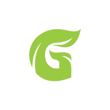 Initial letter G with leaf luxury logo, Green leaf logo template vector design.