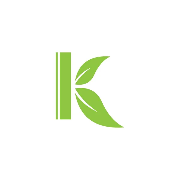 Initial Letter Leaf Luxury Logo Green Leaf Logo Template Vector — Stok Vektör