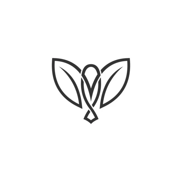 Vector Logo Design Bird Leaves — Stok Vektör