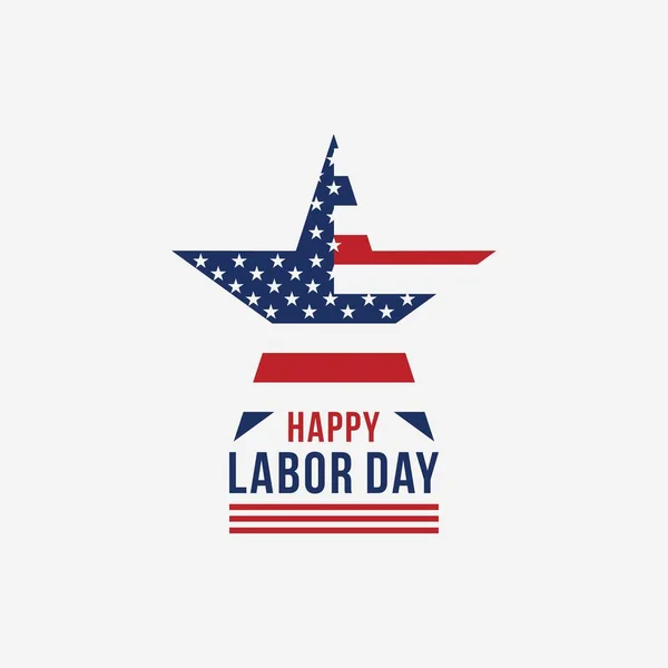 Happy Labor Day Vector Greeting Card Invitation Card Illustration American — Vettoriale Stock