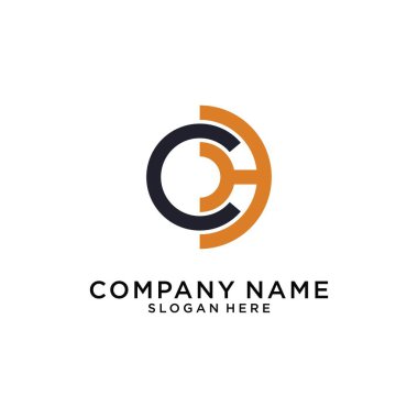 CH or HC initial letter logo design vector on white background.