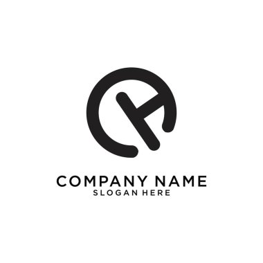 CH or HC initial letter logo design vector on white background.