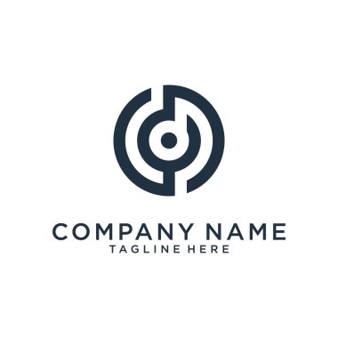 Initial letter D logo design vector template on white background.