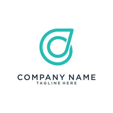 Initial letter D logo design vector template on white background.