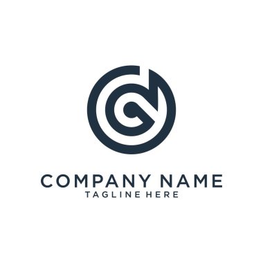 Initial letter D logo design vector template on white background.