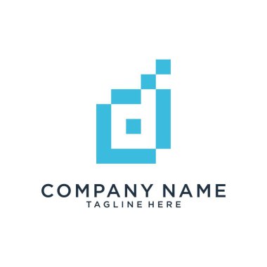 Initial letter D logo design vector template on white background.