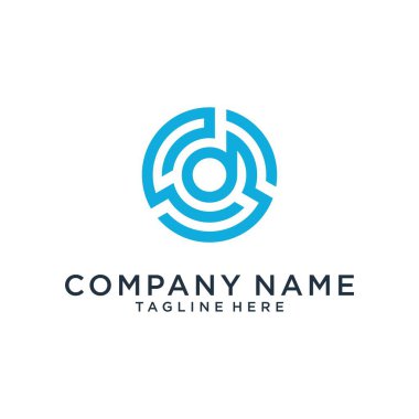 Initial letter D logo design vector template on white background.