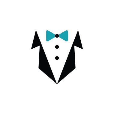 Tuxedo man logo design vector illustration. Tuxedo shirt. Tuxedo symbol illustration