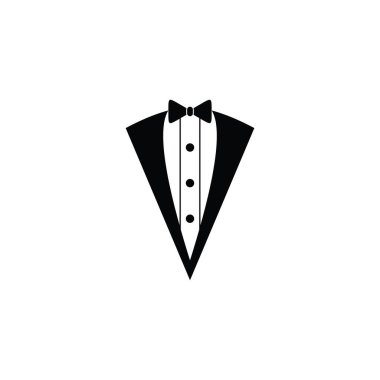 Tuxedo man logo design vector illustration. Tuxedo shirt. Tuxedo symbol illustration.