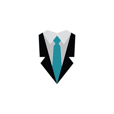 Tuxedo man logo design vector illustration. Tuxedo shirt. Tuxedo symbol illustration.