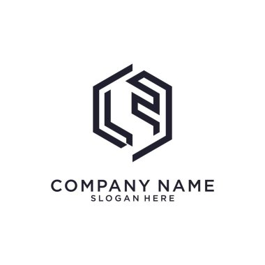 LF or FL initial Letter Logo Design vector on white background.