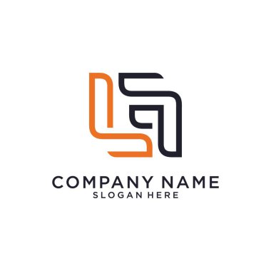 LF or FL initial Letter Logo Design vector on white background.