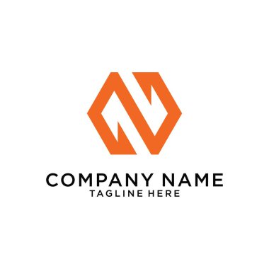 Initial letter N logo design vector concept on white background.
