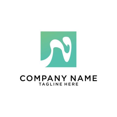 Initial letter N logo design vector concept on white background.