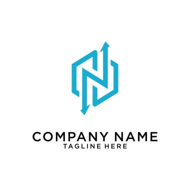 Initial letter N logo design vector concept on white background.
