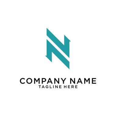 Initial letter N logo design vector concept on white background.