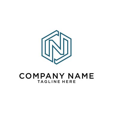 Initial letter N logo design vector concept on white background.