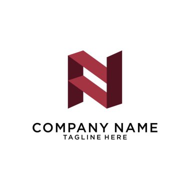 Initial letter N logo design vector concept on white background.