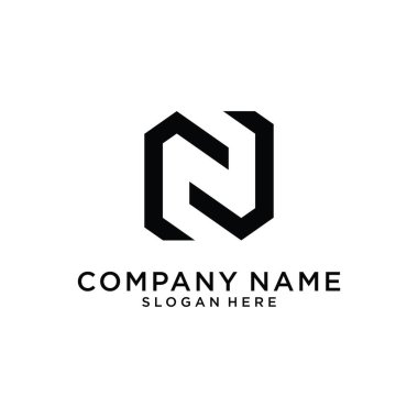 Letter N or NN monogram logo design vector on white background.