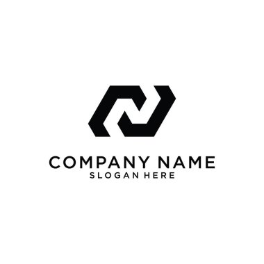 Letter N or NN monogram logo design vector on white background.
