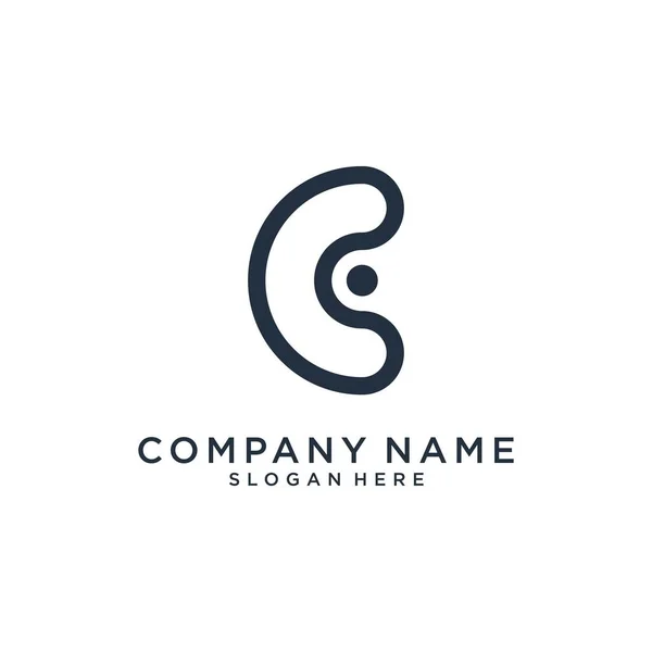 Initial Letter Logo Design Vector Template White Background — Vector de stock