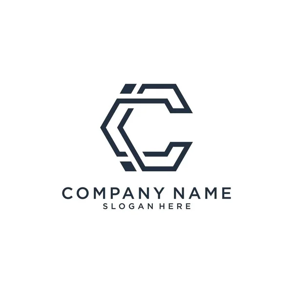 Initial Letter Logo Design Vector Template White Background — Stok Vektör