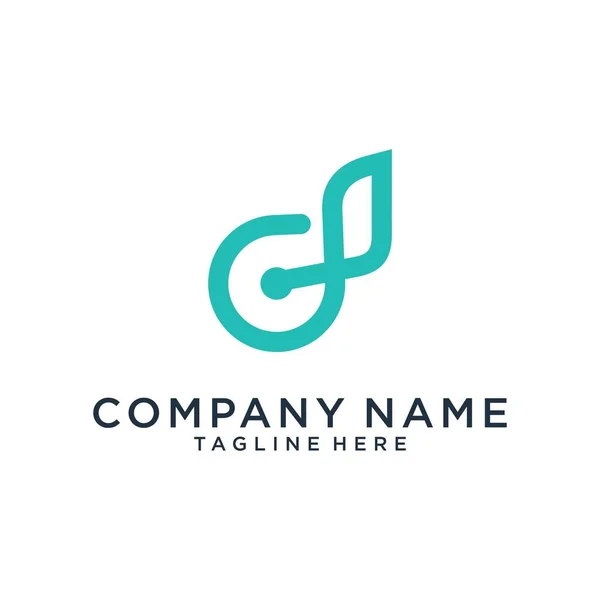 Initial Letter Logo Design Vector Template White Background — Stock Vector
