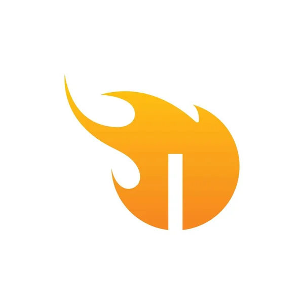 Initial Letter Fire Logo Vector Design White Background — ストックベクタ