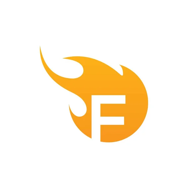 Initial Letter Fire Logo Vector Design White Background — Stockvector