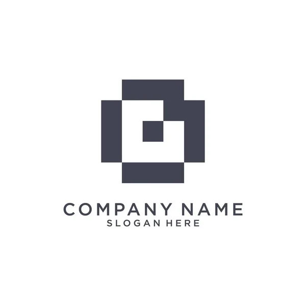 Initial Letter Logo Design Vector Template White Background — Stok Vektör
