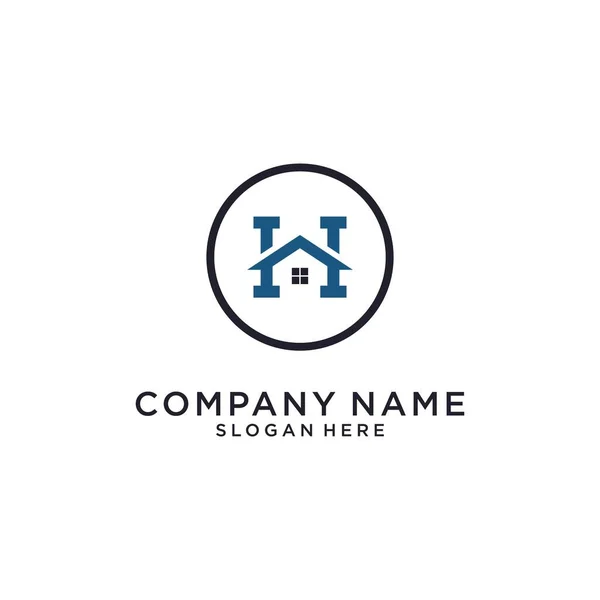 Initial Letter Home Logo Design Concept White Background — Stockový vektor