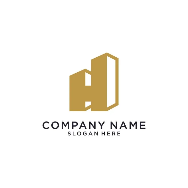 Initial Letter Home Logo Design Concept White Background — Vector de stock