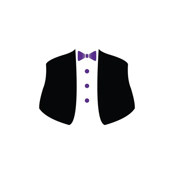 Tuxedo Man Logo Design Vector Illustration Tuxedo Shirt Tuxedo Symbol — Archivo Imágenes Vectoriales