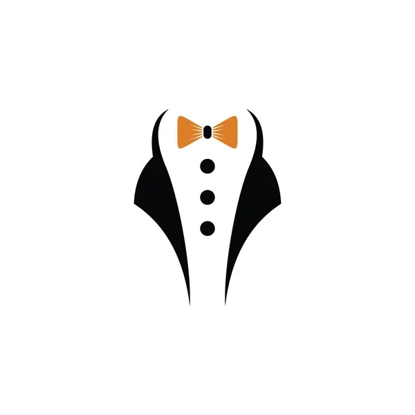 Tuxedo Man Logo Design Vector Illustration Tuxedo Shirt Tuxedo Symbol — Stock Vector