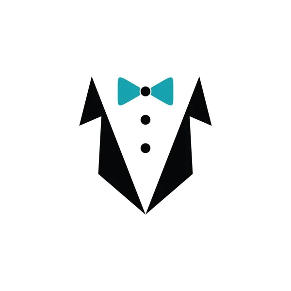 Tuxedo Man Logo Design Vector Illustration Tuxedo Shirt Tuxedo Symbol — Vector de stock