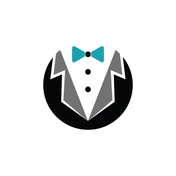 Tuxedo Man Logo Design Vector Illustration Tuxedo Shirt Tuxedo Symbol — Wektor stockowy