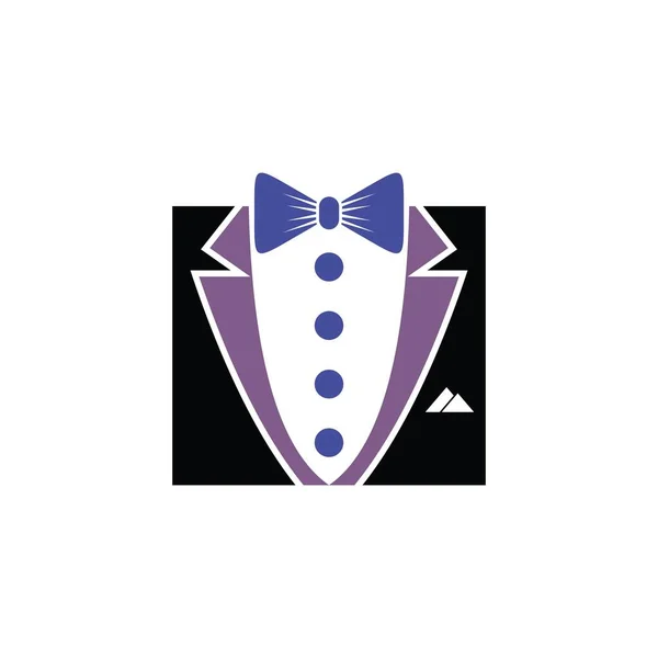Tuxedo Man Logo Design Vector Illustration Tuxedo Shirt Tuxedo Symbol — Wektor stockowy