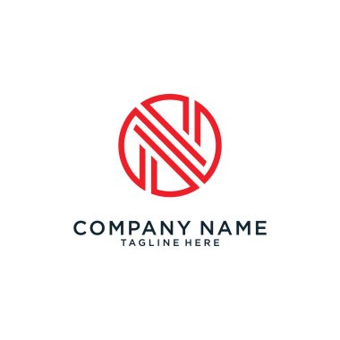 Initial letter N or NN logo design circle shape on white background.