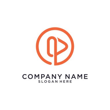 P Initial Letter Logo Design vector Template on white background.