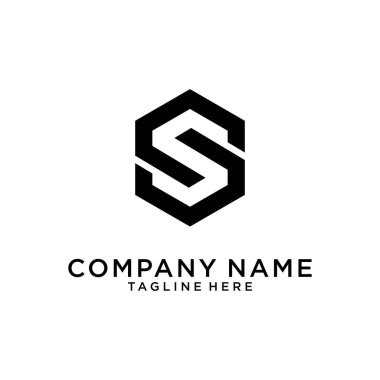 Initial letter S hexagon shape logo design concept on white background.