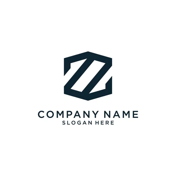 Initial Letter Hexagon Shape Logo Design Concept White Background — Stock Vector