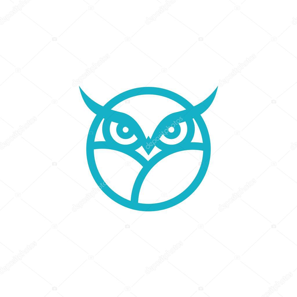 Owl vector logo design illustration. Owl logo. Owl icon on white background.