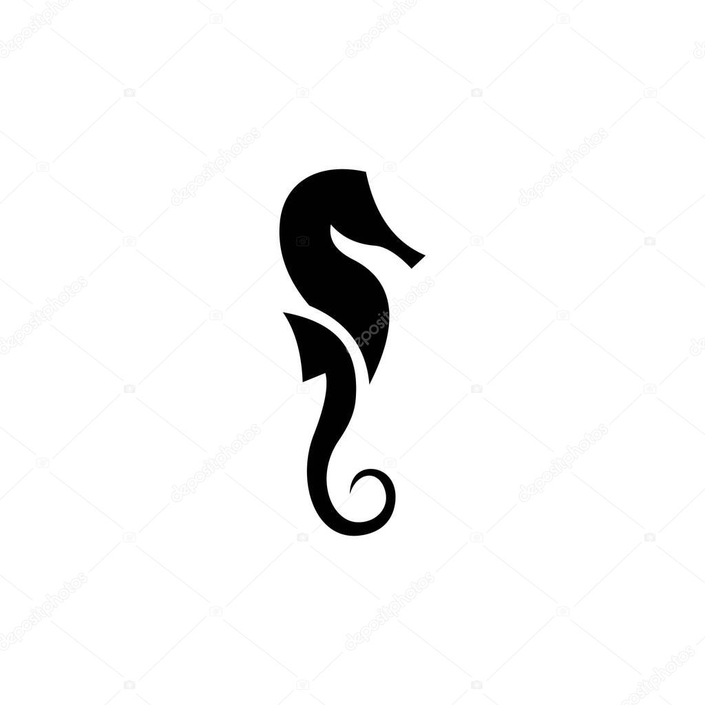 Creative seahorse logo icon. Seahorse icon and symbol vector illustration.