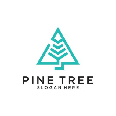 Pine tree icon illustration isolated vector sign symbol. Pine tree vector. Pine tree logo
