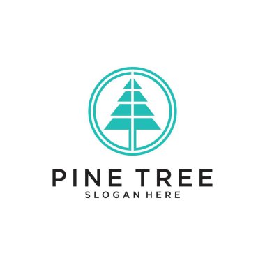 Pine tree icon illustration isolated vector sign symbol. Pine tree vector. Pine tree logo