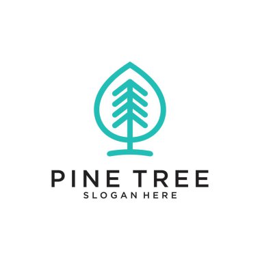 Pine tree icon illustration isolated vector sign symbol. Pine tree vector. Pine tree logo