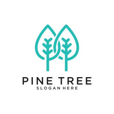 Pine tree icon illustration isolated vector sign symbol. Pine tree vector. Pine tree logo
