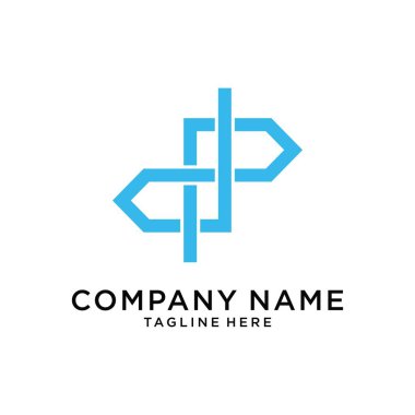 Initial letter DP or PD logo design vector template.